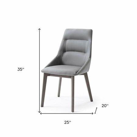 Homeroots Gray Faux Leather & Metal Dining Chair 25 x 20 x 35 in. 370656